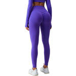 Women's Solid Color Crossover Leggings