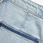 Lightweight Rhinestone & Embroidered Cut-Out Jeans