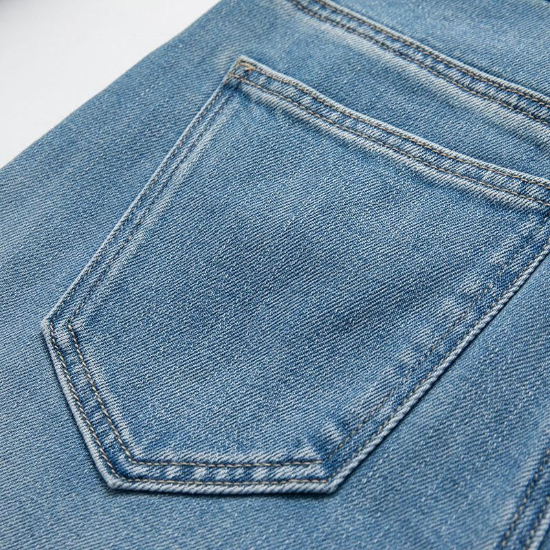 Organza Patchwork Floral-Embroidered Bootcut Jeans