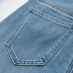 Organza Patchwork Floral-Embroidered Bootcut Jeans