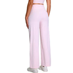 High-Waisted Solid Color Wide-Leg Yoga Pants