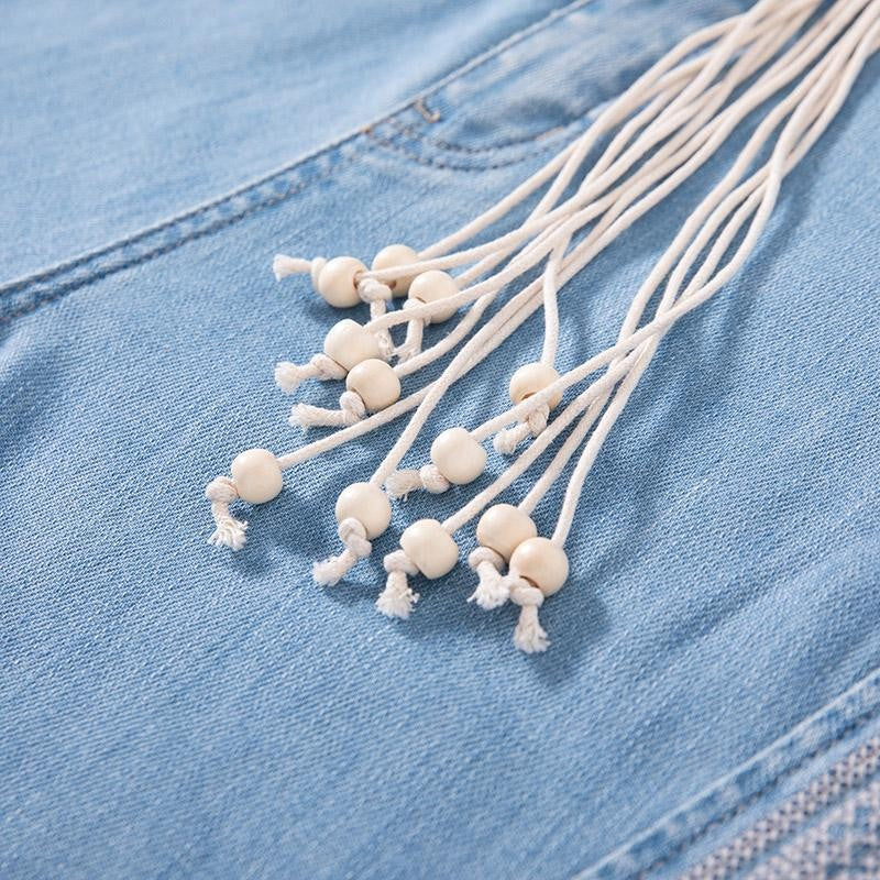 Raw Hem Ethnic Motif Embroidery Flared Jeans