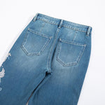 Phoenix-Embroidered Sequin Tapered Ankle Jeans