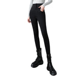 High-Waisted Button-Front Skinny Jeggings