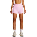 Solid Color Crossover Yoga Shorts