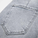 Patchwork Pearl-Frog Closure Embroidered Jeans