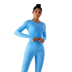 Thumb Holes Cropped Long-Sleeve Shirt