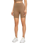 High-Waisted Solid Color Yoga Shorts