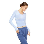 Cropped Striped Long-Sleeve Top