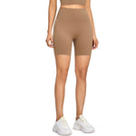 High-Waisted Solid Color Yoga Shorts