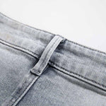 Patchwork Pearl-Frog Closure Embroidered Jeans