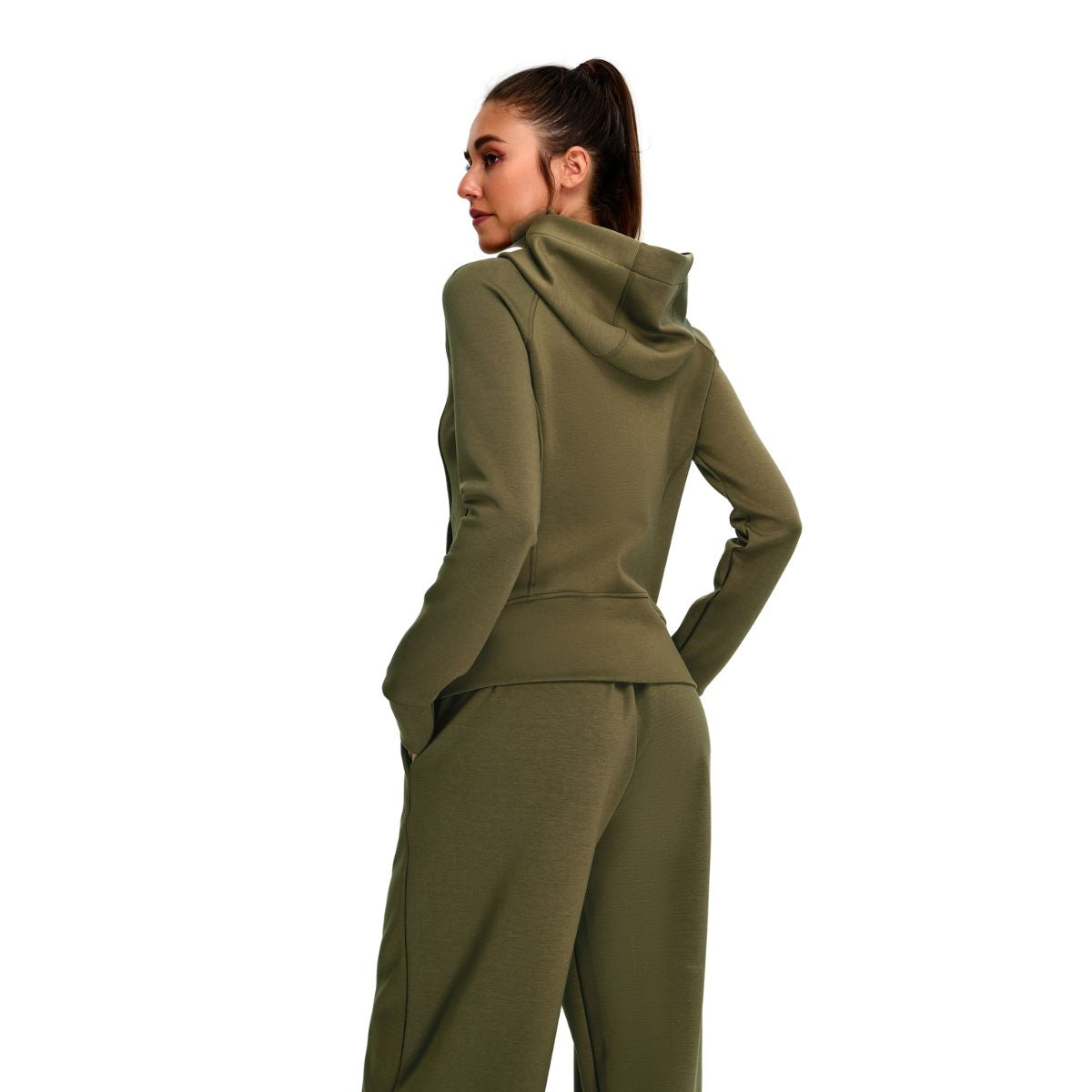 Solid Color Relaxed Fit Full-Zip Hoodie