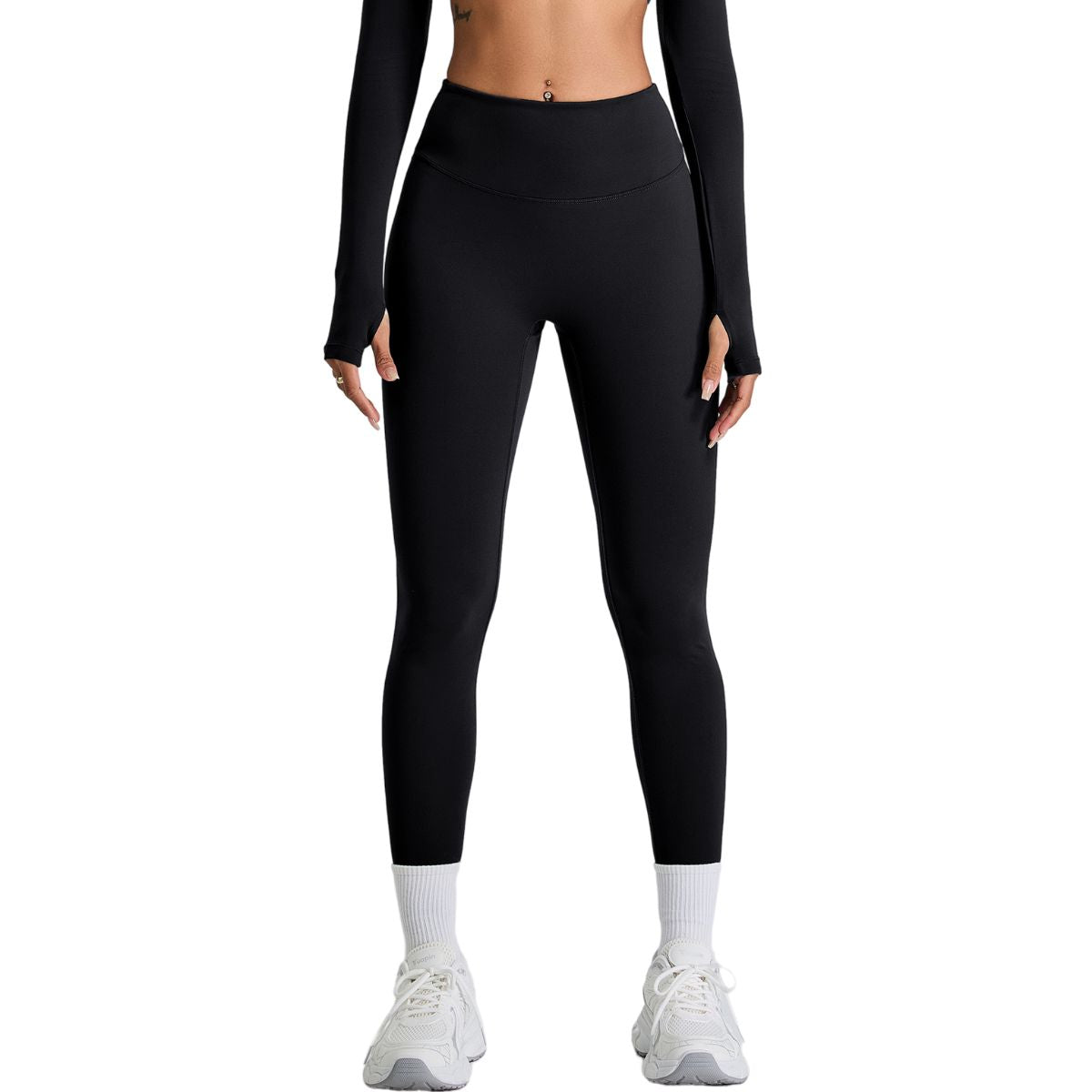 High-Waisted Solid Color Workout Leggings