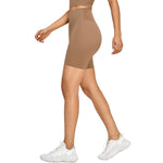 High-Waisted Solid Color Yoga Shorts