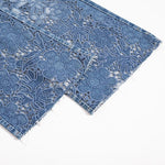 Raw Hem Floral Lace-Cut Jeans with Rhinestones