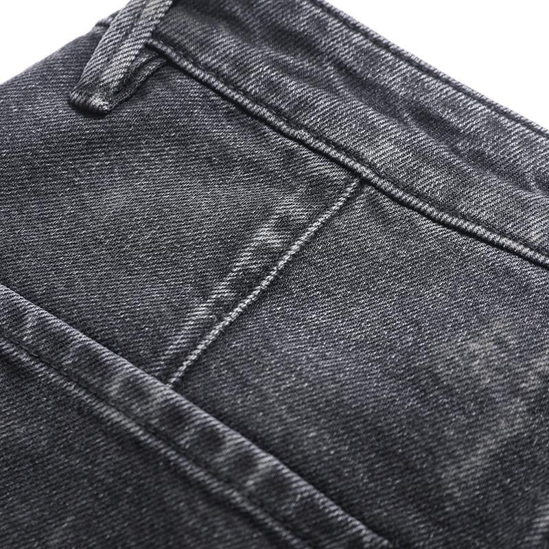 Pearl-Embellished Embroidery Cut-Out Whisker Jeans