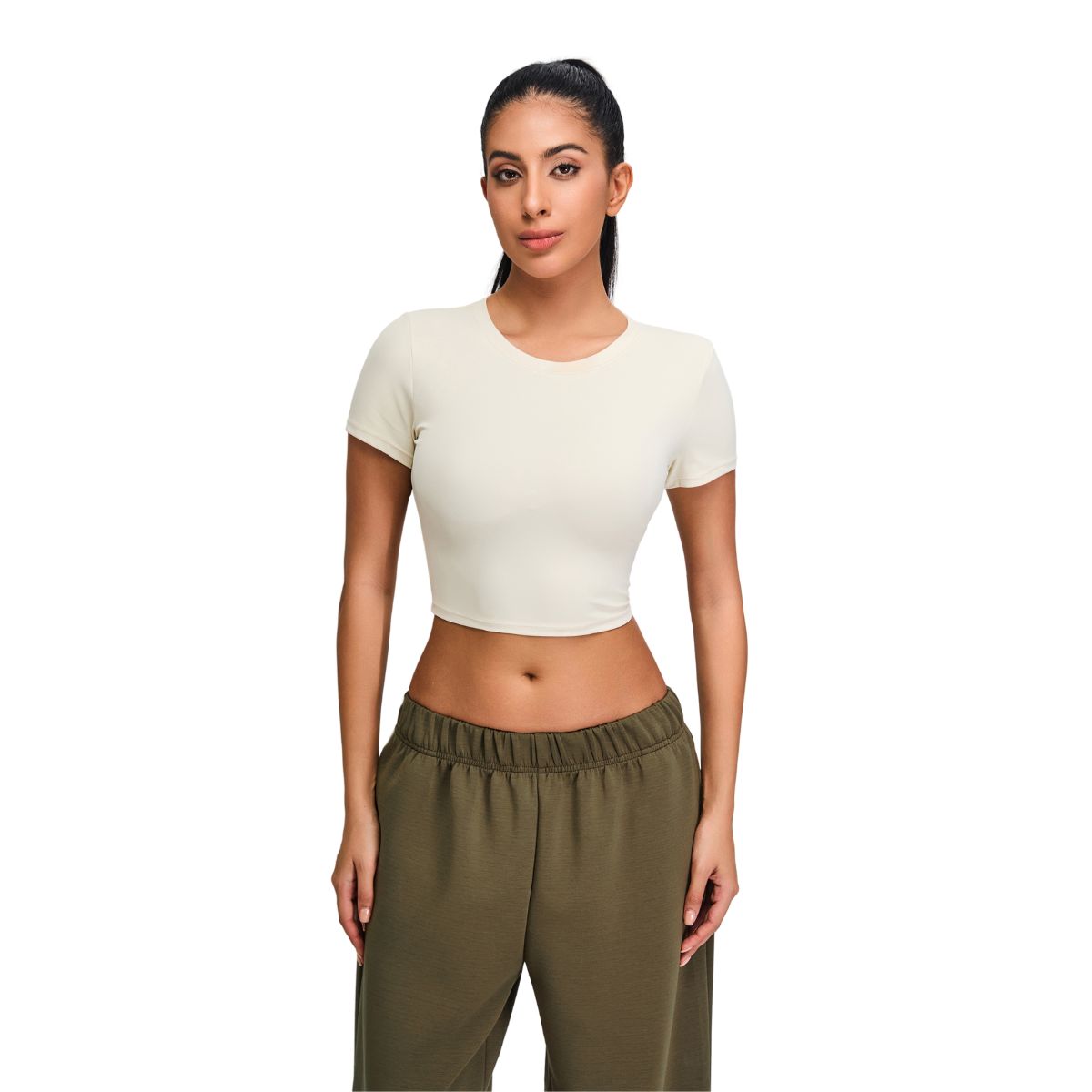 Ultra-Soft Crewneck Cropped T-Shirt