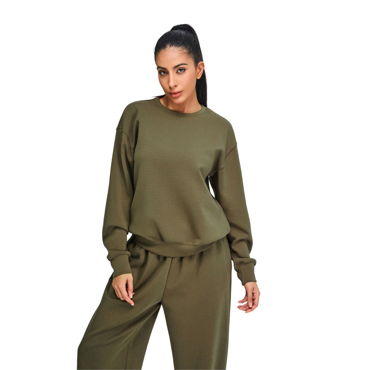 Solid Color Relaxed Fit Sweatshirt