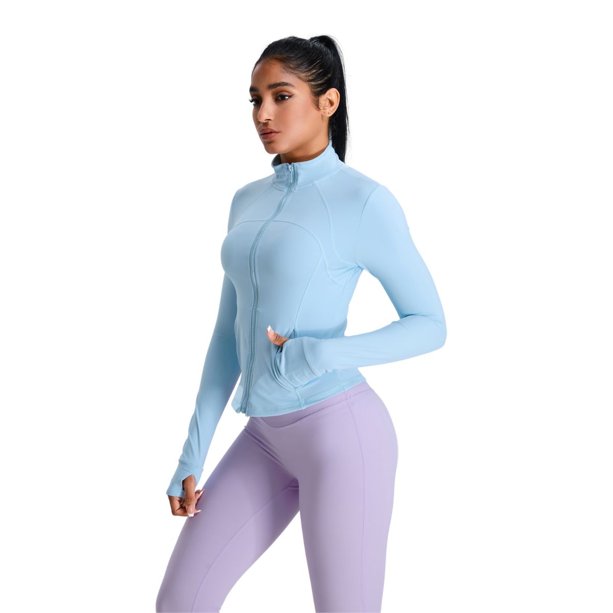 Women's Solid Color Full-Zip Jacket