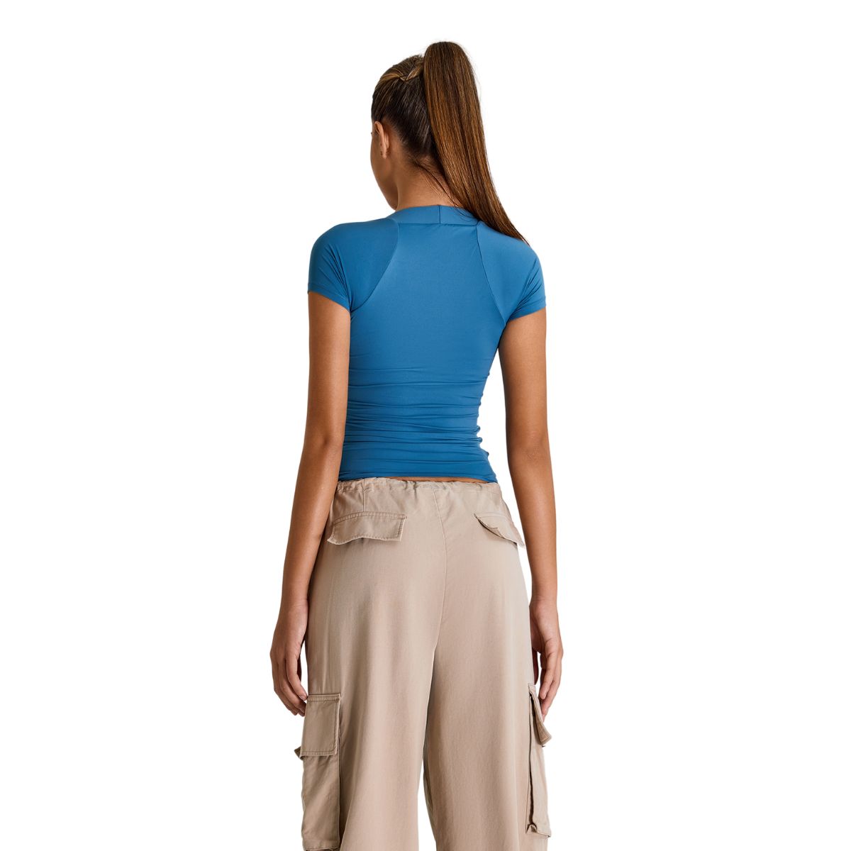 Square-Neck Quick-Dry Slim-Fit Tee