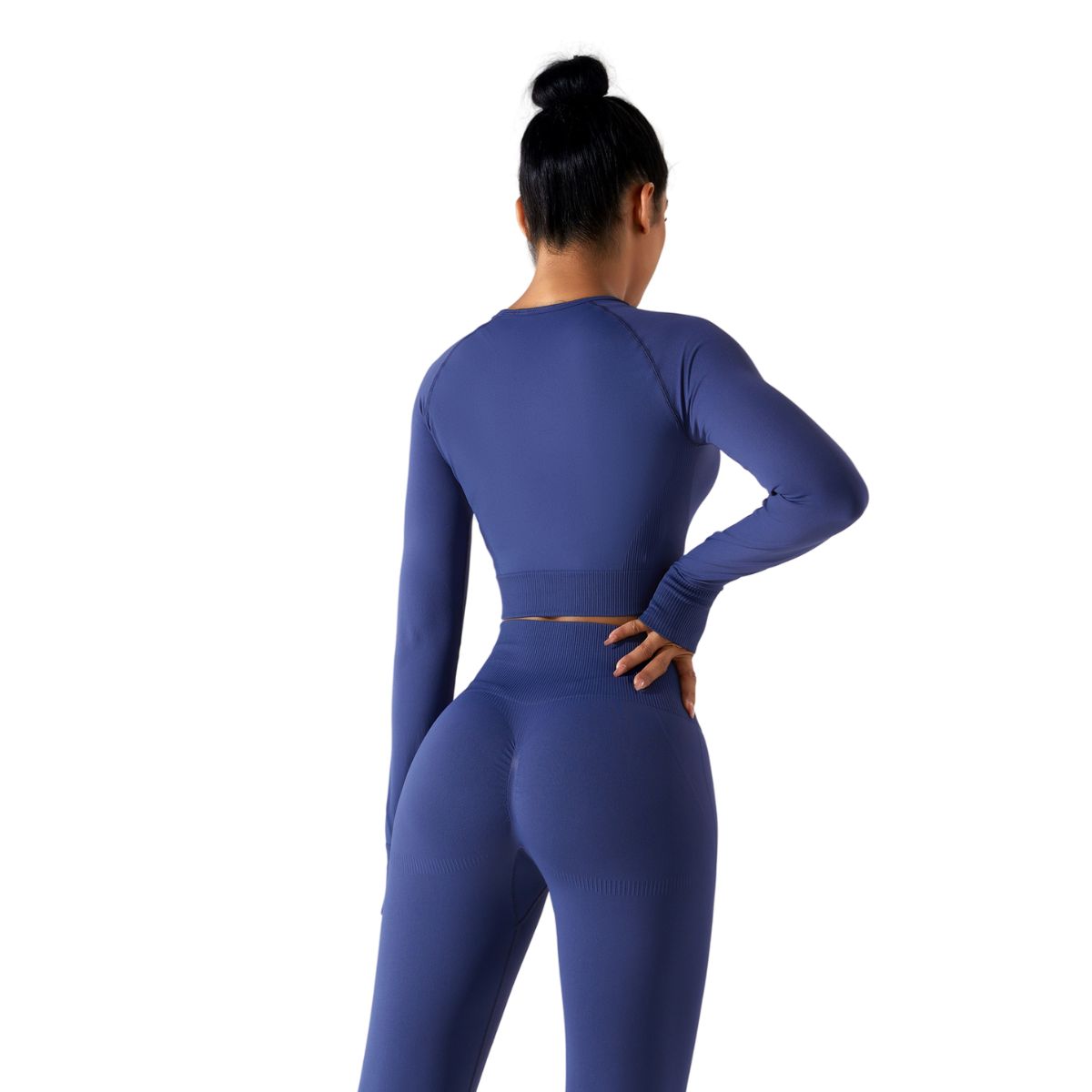 Thumb Holes Cropped Long-Sleeve Shirt