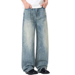 Blue Whisker Straight-Leg Denim Jeans