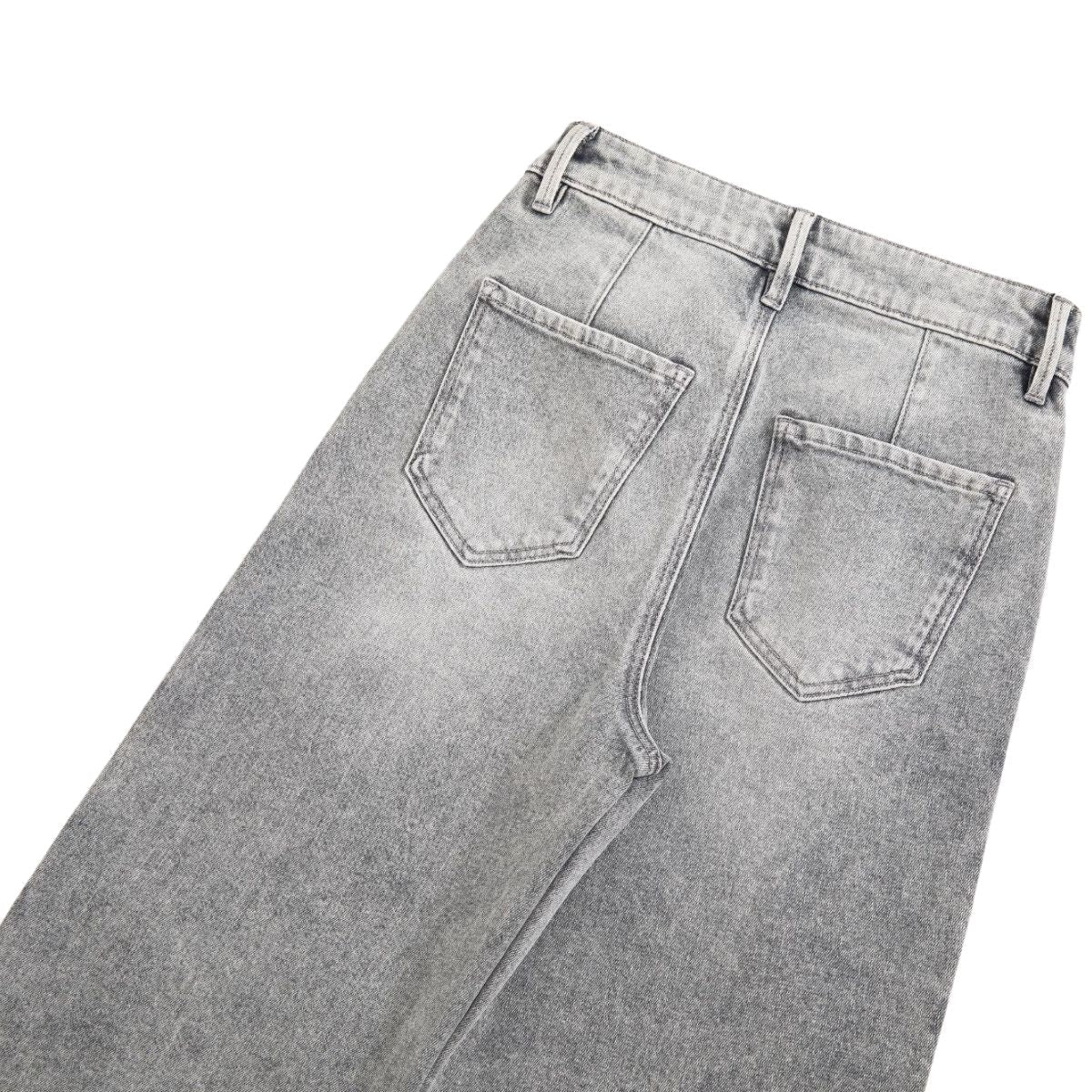 Beaded-Embroidered Floral Cut-Out Ankle Jeans