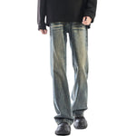 Relaxed Fit Whisker Ripped Denim Jeans