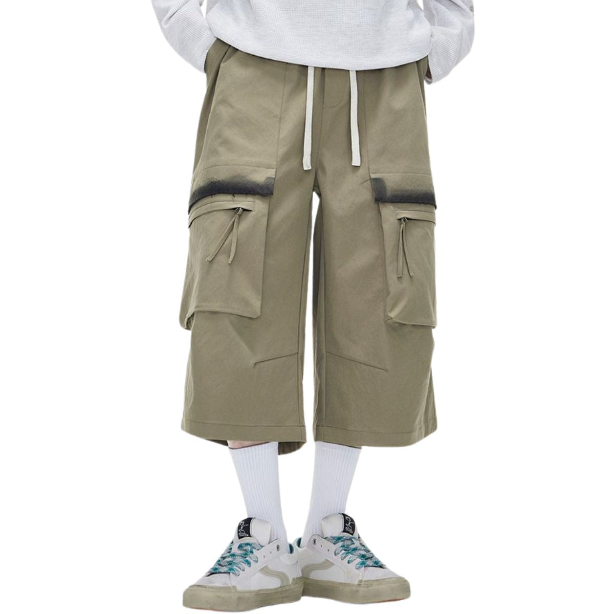 Cargo Wide-Leg Cropped Pants