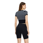 Striped Cropped Short-Sleeve Tee