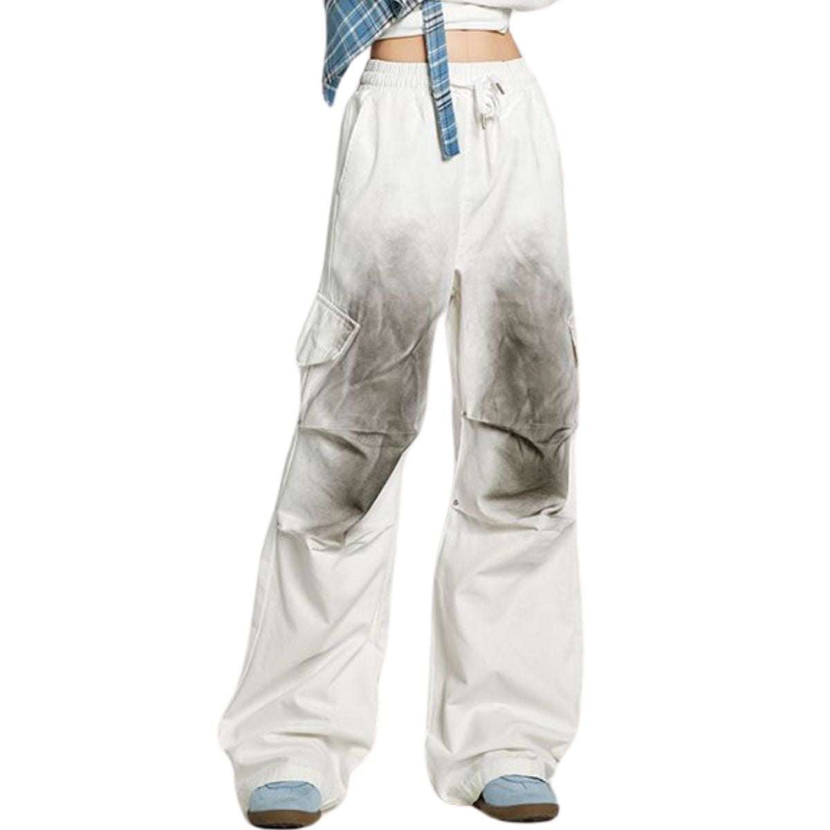 Paint-Splattered Cotton Cargo Pants