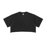 Vintage Washed Raw Edge Crop Tee 280gsm
