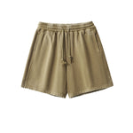 Faded Washed Loose-Fit Cotton Shorts