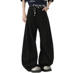 Solid Color Barrel Leg Cotton Trousers