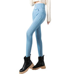 High-Waisted Button-Front Skinny Jeggings