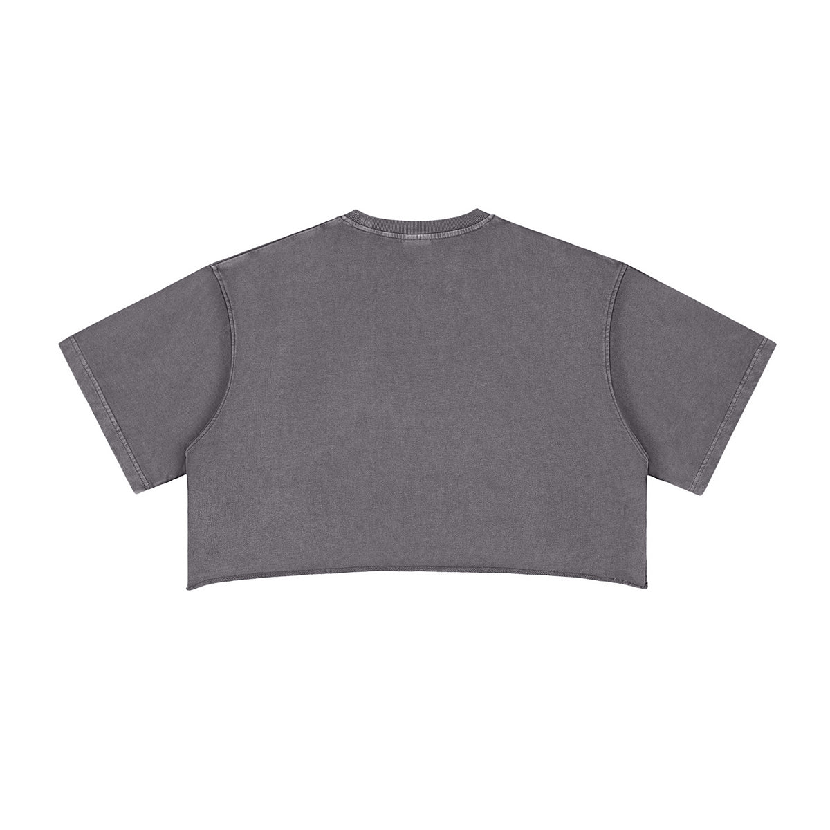 Vintage Washed Raw Edge Crop Tee 280gsm