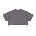 Vintage Washed Raw Edge Crop Tee 280gsm