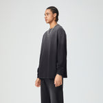 Camiseta de manga larga con lavado a la piedra y cuello redondo