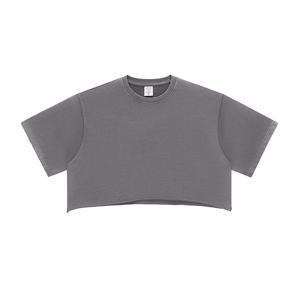 Vintage Washed Raw Edge Crop Tee 280gsm