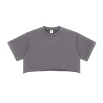Vintage Washed Raw Edge Crop Tee 280gsm