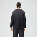 Camiseta de manga larga con lavado a la piedra y cuello redondo