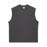 Solid Color Crew Neck Sleeveless Tee 240gsm