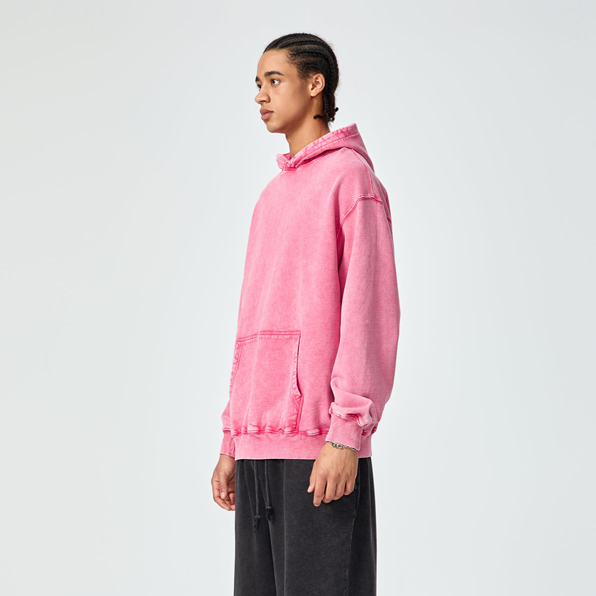 Sweat à capuche délavé avec poche kangourou