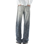 Ombre Jacquard Relaxed Fit Denim Trousers