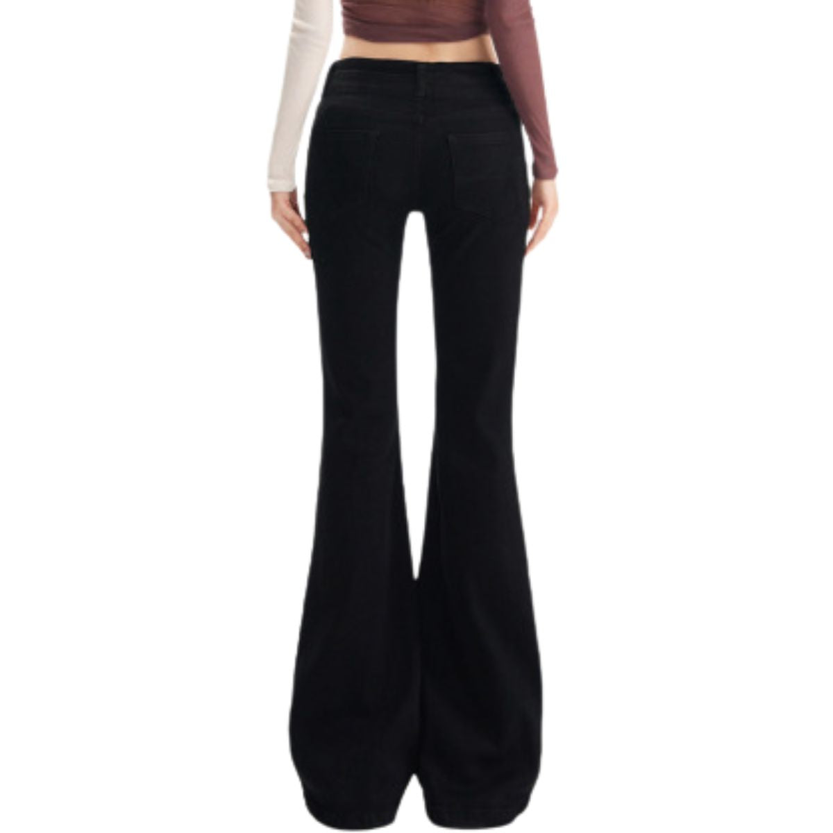 Women's Low-Waisted Flared Knit Jeans