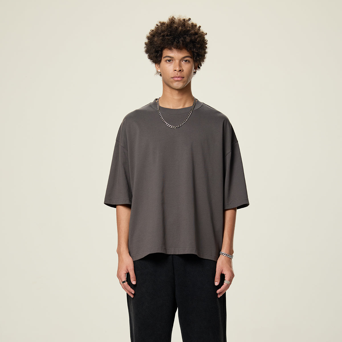 Plain Color Boxy Cotton T Shirt 230gsm