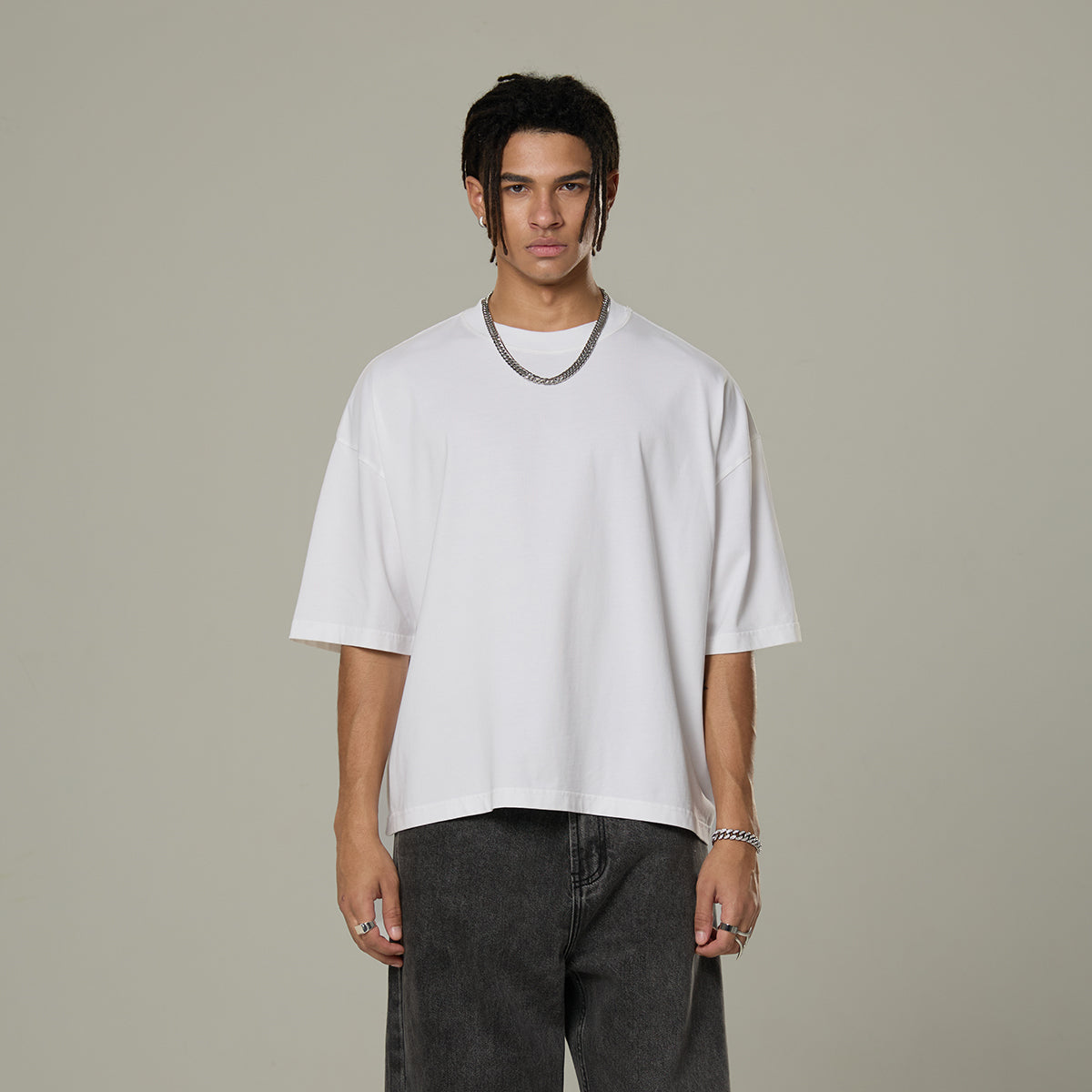 Washed Cotton Boxy T Shirt 260gsm