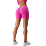 Solid Color V Waist Yoga Shorts