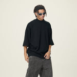 Heavyweight Oversized Mock-Neck Tee 305gsm