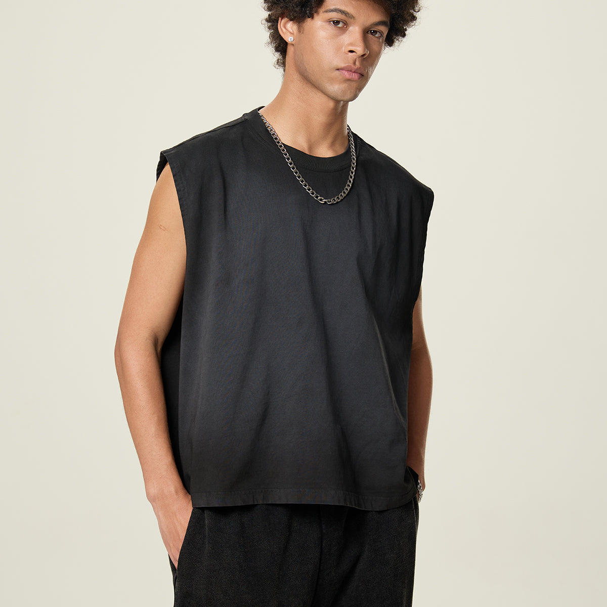 Vintage Washed Boxy Muscle Tank 230gsm